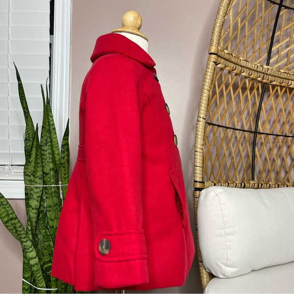 Red old navy girl pea coat - Picture 3 of 7